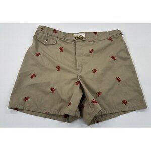 Vintage 1980s Lord Jeff Shorts Mens 36 Tan Embroidered Crabs Brief Liner Hippie